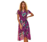 Roman Frill Dress for Women UK Ladies Summer Wrap Chiffon Frill Hem Layered Belted Midi Maxi Tiered Cape Special Occasion Fit & Flare Wedding Guest Swing Skater