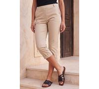 Roman Women's Frill Pocket Stretch Crop Trouser in Stone | Size: 10 Roman Stone 10