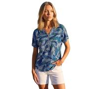 Roman Front Zip Top for Women UK Ladies Brushed Blouse Soft Jumper Smart Casual Work Winter Autumn Spring Warm Long 3/4 Short Sleeve V Neck Sweater T-Shirts - Navy Multi - Size 14