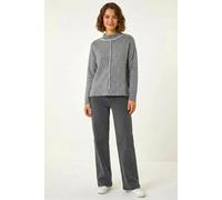Roman Funnel Neck Seam Detail Jumper In Grey Grey 16