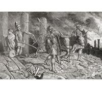 Roman general Scipio Aemilianus running the plough over the site of Carthage with salt after defeating it in the Third Punic War 146 BC. In ancient times salting the earth or sowing with salt was the