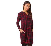 Roman Geo Print Cocoon Stretch Dress In Red Red 18