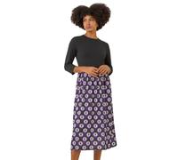 Roman Geo Print Midi Stretch Dress In Purple Purple 10