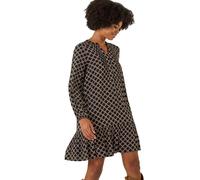 Roman Geo Print Pintuck Smock Dress In Black Black 12