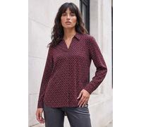 Roman Women's Geo Puff Print Shirt in Red | Size: 12