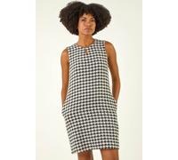 Roman Geometric Keyhole Pinafore Dress In Black Black