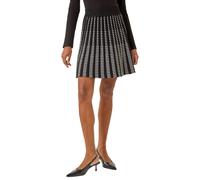 Roman Geometric Knit Mini Skater Skirt In Black Black 16