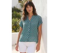 Roman Women's Geometric Print Relaxed Shirt in Blue | Size: 12 Roman Blue 12