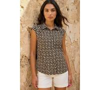 Roman Women's Geometric Sleeveless Shirt in Black | Size: 18 Roman Black 18