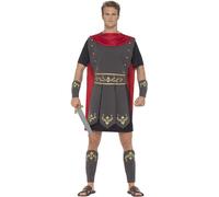 Smiffys Roman Gladiator Costume, Black, S - Size 34-36