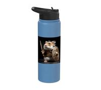 Roman Gladiator Hamster Tiny Sword Shield Stainless Steel Insulated Water Bottle