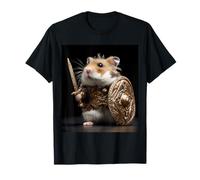 Roman Gladiator Hamster Tiny Sword Shield T-Shirt