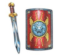 Roman Gladius Sword & Shield for Kids - Roman Soldier Set, Age 3-8 | Gladiator Costume Gear for Boys | Scutum-Inspired Legionary Dress-Up, Pretend Play Battles, Role Play & Epic Adventures