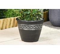 Garden Gear Classic Roman-Greco Design Planter Patio Flower Pot 27.5cm Diameter x 22cm Height Lightweight Pre-Drilled Drainage Holes (3)