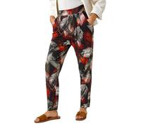 Roman Harem Trousers for Women UK Ladies Aladdin Ali Baba Jersey Stretch Pants Low Crotch Peg Pull On Office Casual Work Interview Tapered Narrow Boho Baggy Silky - Rust - Size 12