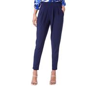 Roman Harem Trousers for Women UK Ladies Aladdin Ali Baba Jersey Stretch Pants Low Crotch Peg Pull On Office Casual Work Interview Tapered Narrow Boho Baggy Silky - Navy - Size 20