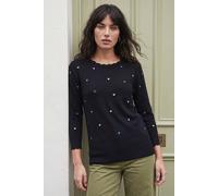 Roman Women's Heart Embroidered Knit Jumper in Black | Size: 10