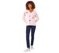 Roman Heart & Star V-Neck Flock Jumper In Pink Pink 10