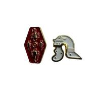 Roman Helmet & Shield Pin Badge Set