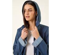 Roman Hooded Stripe Rain Jacket In Navy Navy 18