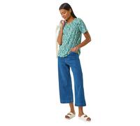 Roman Ikat Print Stretch T-Shirt In Teal Teal 18