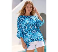 Roman Women's Ikat Print Tunic Top in Blue | Size: 14 Roman Blue 14