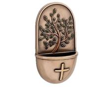 Roman Inc. 6"H Holy Water Font Tree of Life Bronze Wall Font