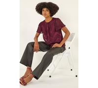 Roman Jacquard Zig Zag Top In Wine Wine