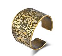Roman Kabala Seven Star Titanium Steel Ring, Adjustable Size Seven Star Men's Ring