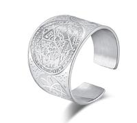 Roman Kabala Seven Star Titanium Steel Ring, Adjustable Size Seven Star Men's Ring