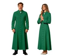 Roman Kassock Unisex Medieval Single Breasted Church Coat | Lapel collar, long sleeves with buttons, the cross motif, comfortable, soft, for prayer, ministrants, festivities
