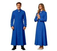 Roman Kassock Unisex Medieval Single Breasted Church Coat | Lapel collar, long sleeves with buttons, the cross motif, comfortable, soft, for prayer, ministrants, festivities