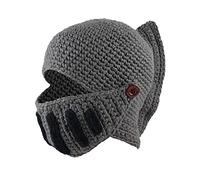 Roman Knight Helmet Winter Warm Hat Visor Crochet Knit Beanie Hat Mask Set Handmade Winter Knit Beanie Hat Winter Roman Knight Knit Hat Earflap Ski Hat Winter Knitted Hat Gladiator Mask Cap Adult