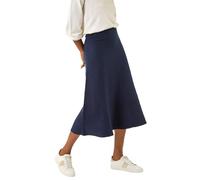 Roman Originals Knitted Skirt for Women UK Ladies Midi Maxi Full Length Winter Autumn A-Line Swing Pull On Smart Casual Work Office Elasticated Waist Flattering Knit Knitwear - Midnight Blue - Size 18