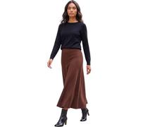 Roman Knitted Skirt for Women UK Ladies Midi Maxi Full Length Winter Autumn A-Line Swing Pull On Smart Casual Work Office Elasticated Waist Flattering Knit Knitwear - Chocolate - Size 10