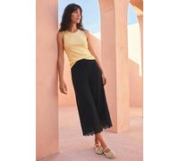 Roman Women's Laser Cut Wide Leg Trouser in Black | Size: 12 Roman Black 12