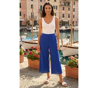 Roman Women's Laser Cut Wide Leg Trouser in Royal | Size: 16 Roman Royal 16