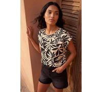 Roman Leaf Print Shell Top Multi