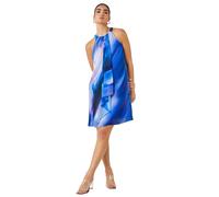 Roman Limited Abstract Halter Neck Shift Dress In Navy Navy 18