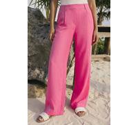 Roman Women's Linen Mix Wide Leg Trousers in Pink | Size: 16 Roman Pink 16