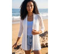 Roman Longline Back Detail Cardigan In Ivory Ivory