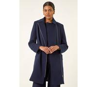 Roman Longline Biker Coat In Navy Navy 14