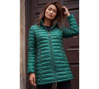 Roman Women's Longline Quilted Hooded Puffer Coat in Green | Size: 16