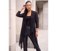 Roman Mesh Longline Kimono Black