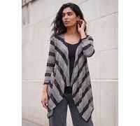 Roman Metallic Striped Cardigan Black Mix