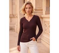Roman Metallic Trim Knit Jumper Chocolate