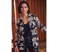 Roman Women's Mono Floral Longline Blouse in Black | Size: 18