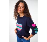 Roman Multi Heart Detail Longline Jumper In Midnight Midnight 18