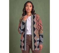 Roman Nordic Pattern Cardigan Brown Mix