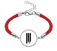 Roman Numerals Four in Black Lucky Red String Bracelet Rope Bracelet Handmade